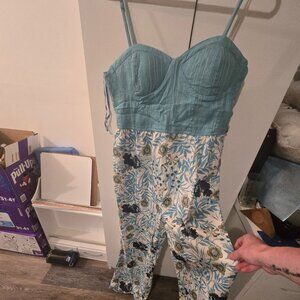 Blue floral jumpsuit